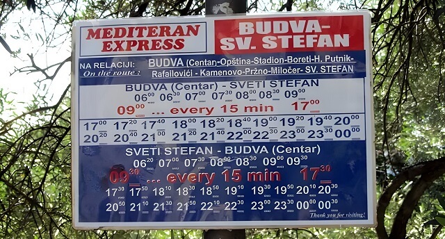 Autobusy do Sveti Stefan